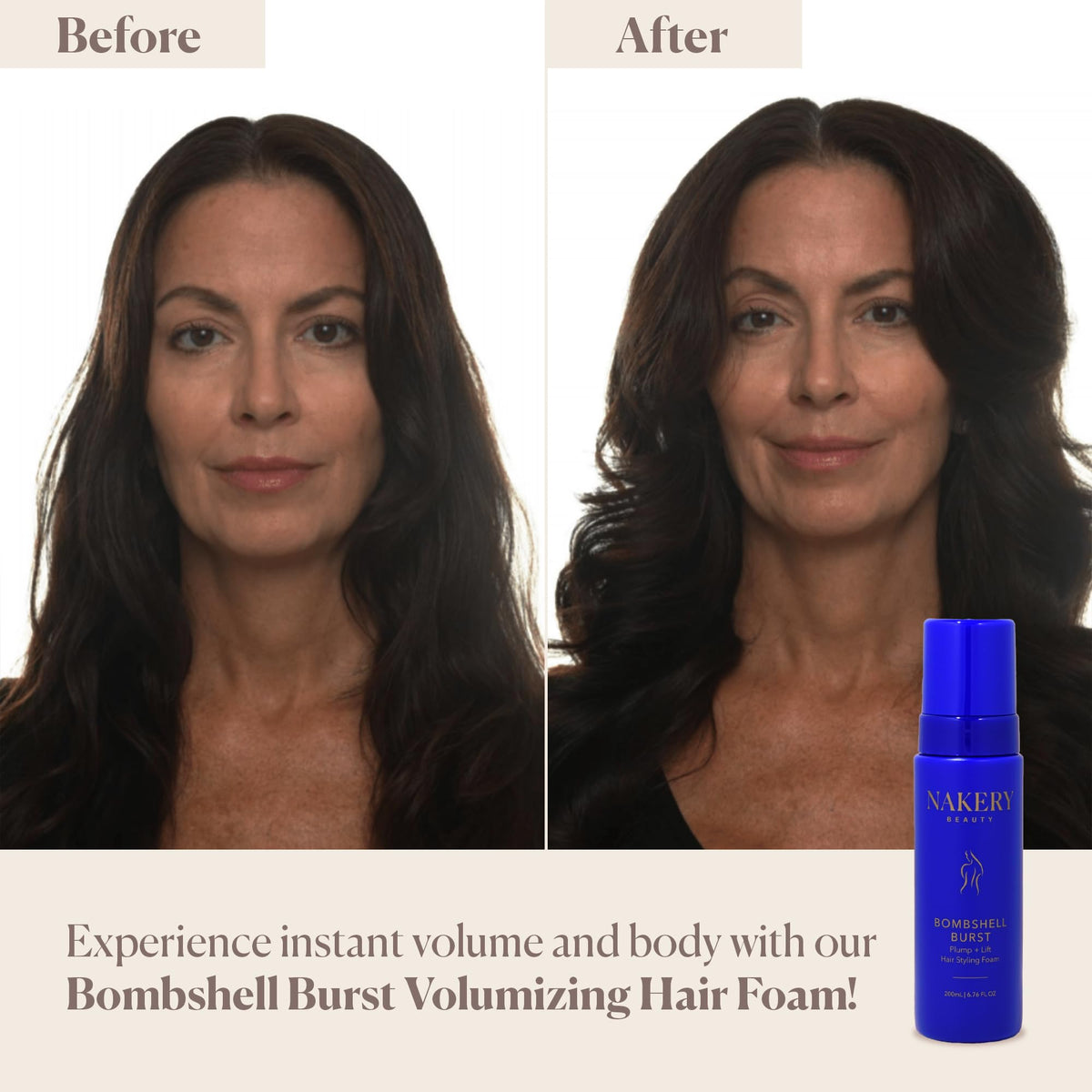 Nakery Bombshell Burst texture boost delivers voluminous body and lift