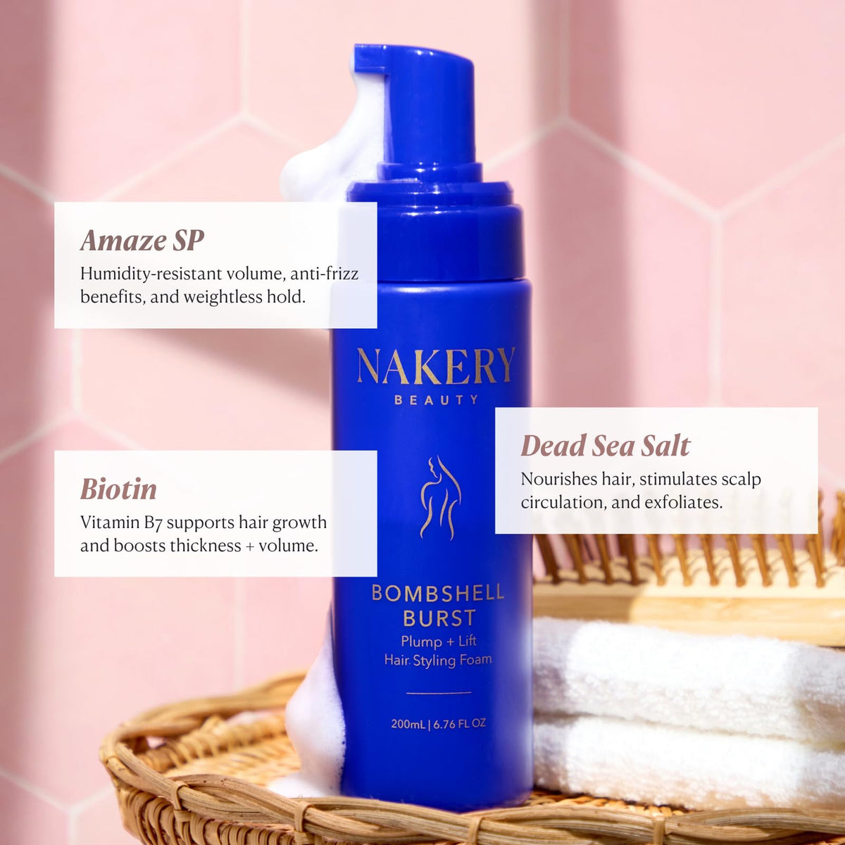 Nakery Bombshell Burst volume lift for fuller, bouncy styles