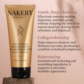 Nakery Face Cleanser gentle exfoliation pump delivers smoother skin after use.