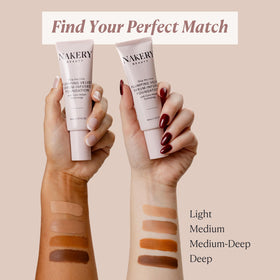 Nakery foundation suited for all skin types across oily, dry, and combination skin.