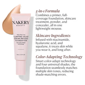 Nakery foundation texture swirl shows whipped, lightweight finish for a natural look.