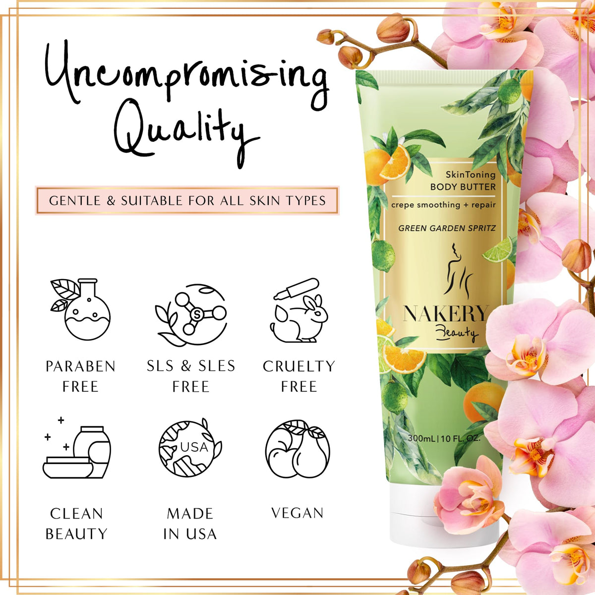 Packaging box of Nakery Green Garden Body Butter for display or gifting