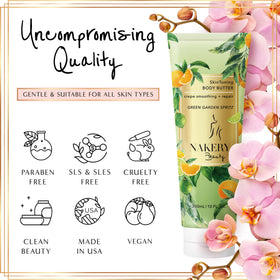 Packaging box of Nakery Green Garden Body Butter for display or gifting