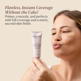 Nakery bottle highlights niacinamide and hyaluronic acid for improved texture.