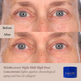 Nakery Night Shift texture close-up reveals rich cream ideal for overnight hydration.