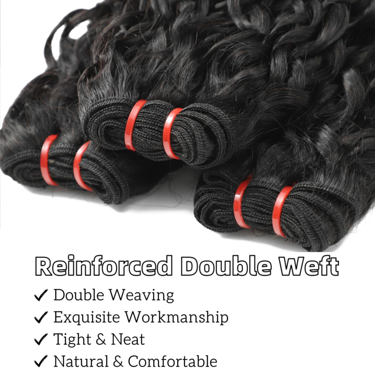 Nakkia Burmese virgin hair close-up highlights healthy cuticles