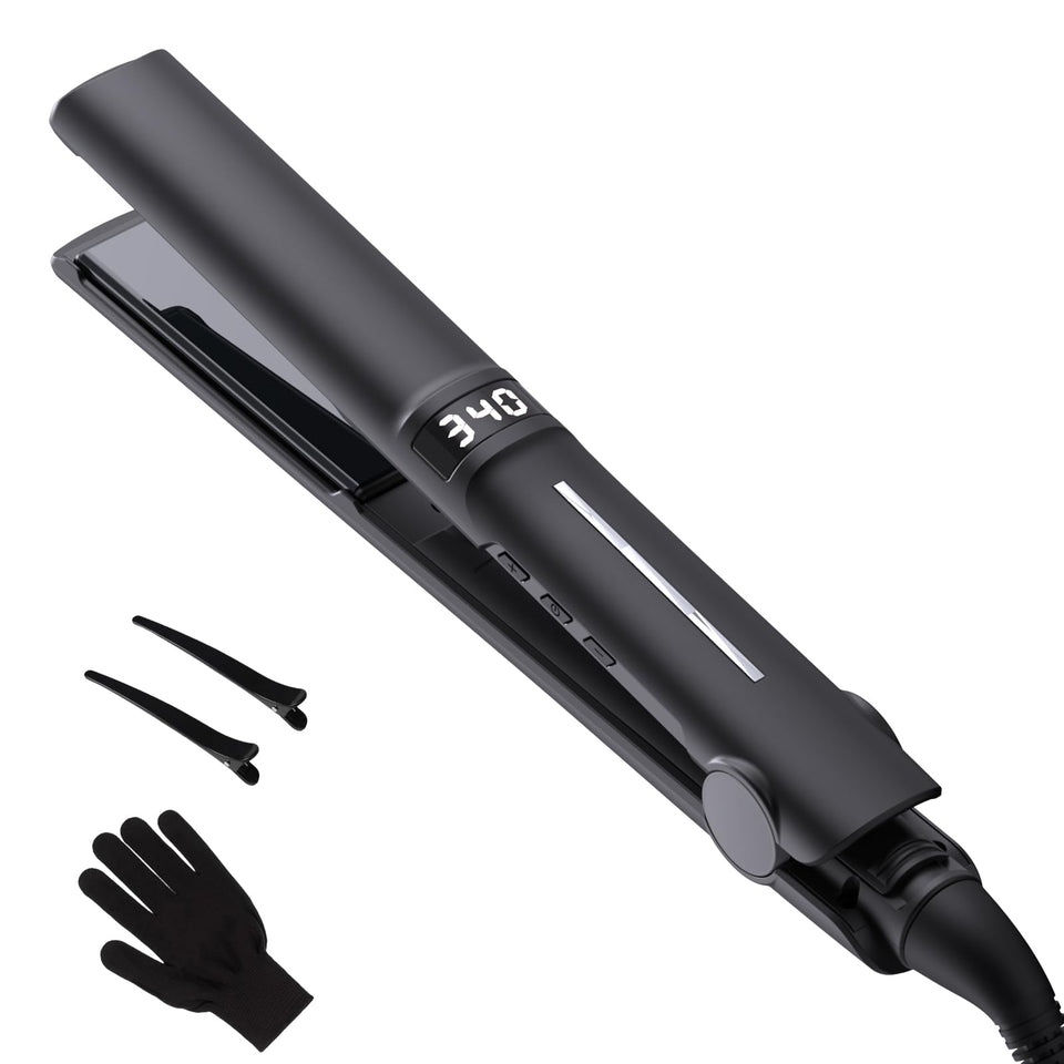 Namfar 2-in-1 straightener-curler with glide plates for sleek, salon-worthy hair at home