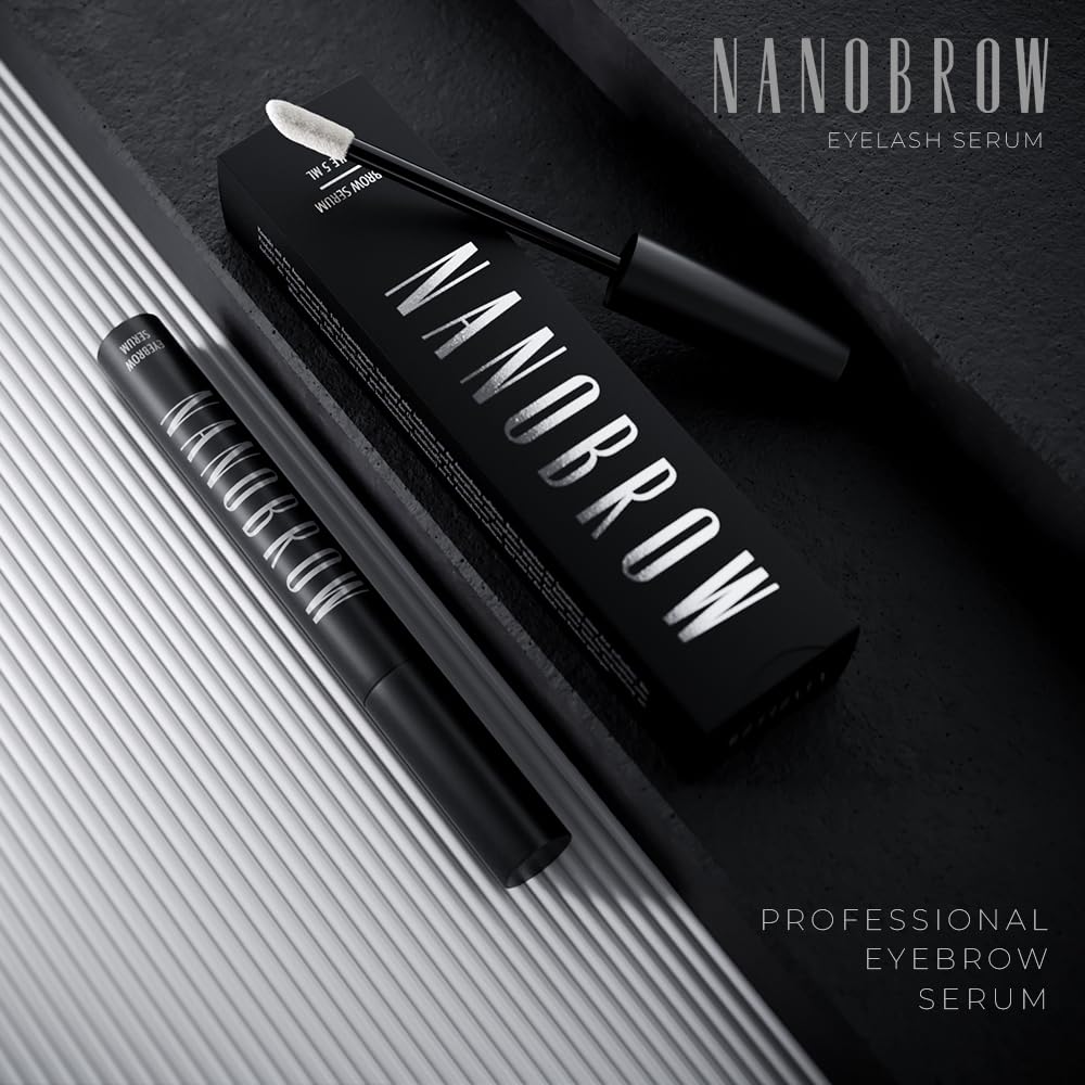 Nanobrow precision brush applying serum enables quick at-home routine.