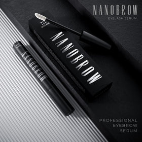 Nanobrow precision brush applying serum enables quick at-home routine.