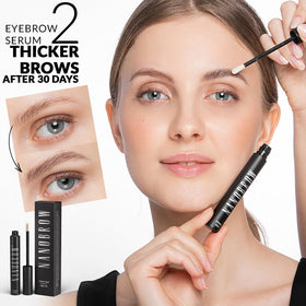 Nanobrow serum applied on brows showing even coverage for fuller look.