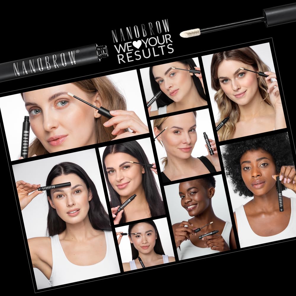 Nanobrow soft glossy brows after use with enhanced natural shine.