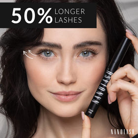 Nanolash lash line application showing defined, fuller lashes