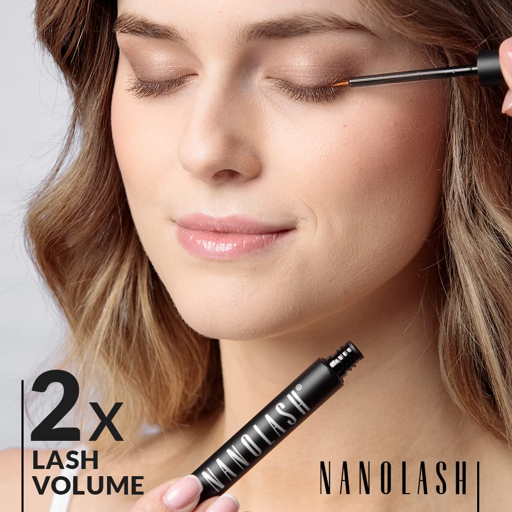 Nanolash lashes before after showcasing length and volume gains
