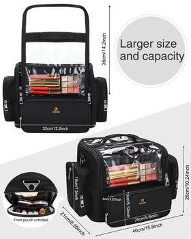 NAONAYA makeup bag tall design fits long brushes without bending.