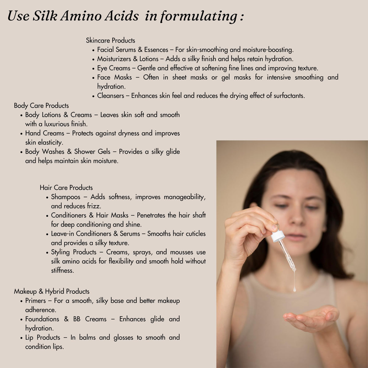 Naples Cosmeceuticals Silk Amino Acid Powder bottle-label showcases cosmetic-grade quality.