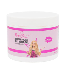 NappStar Super Hold Retwist Gel pink bottle for long-lasting locs control