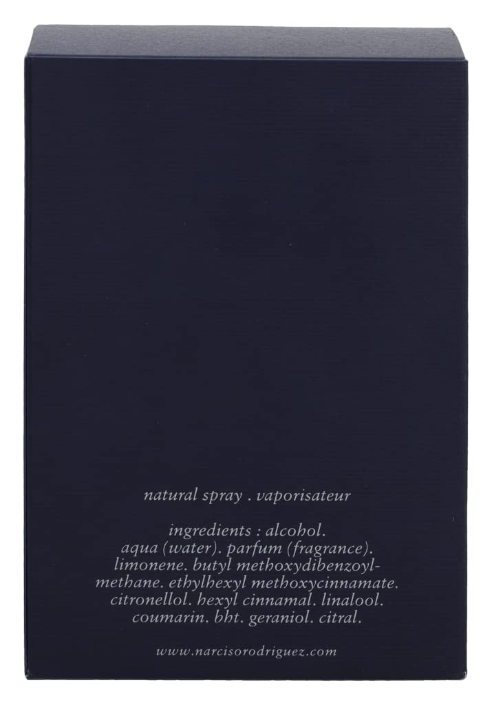 Narciso Rodriguez Him Bleu Noir cap closeup suggests durable design