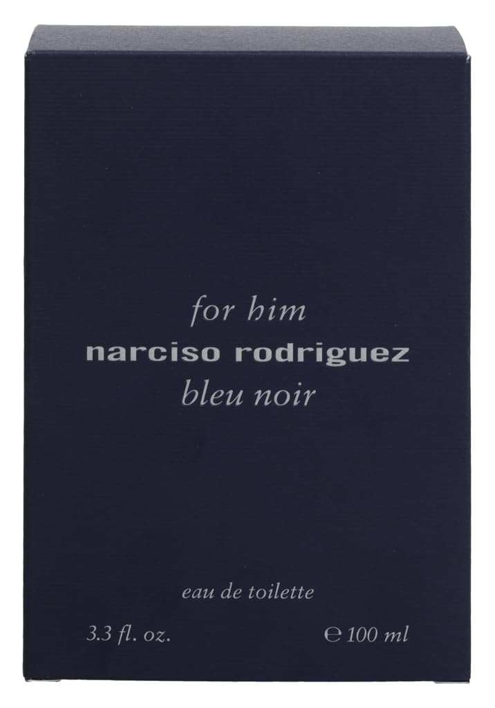 Narciso Rodriguez Him Bleu Noir label detail emphasizes premium feel
