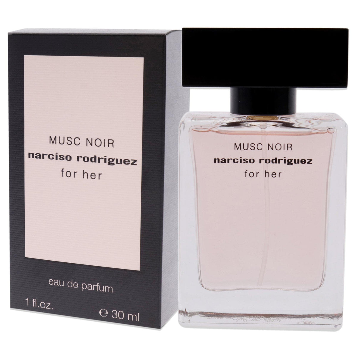 Narciso Rodriguez Musc Noir EDP bottle on vanity setup for easy access.