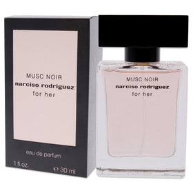 Narciso Rodriguez Musc Noir EDP bottle on vanity setup for easy access.