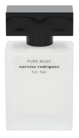 Close-up of Narciso Rodriguez Pure Musc packaging highlighting floral woody musk.