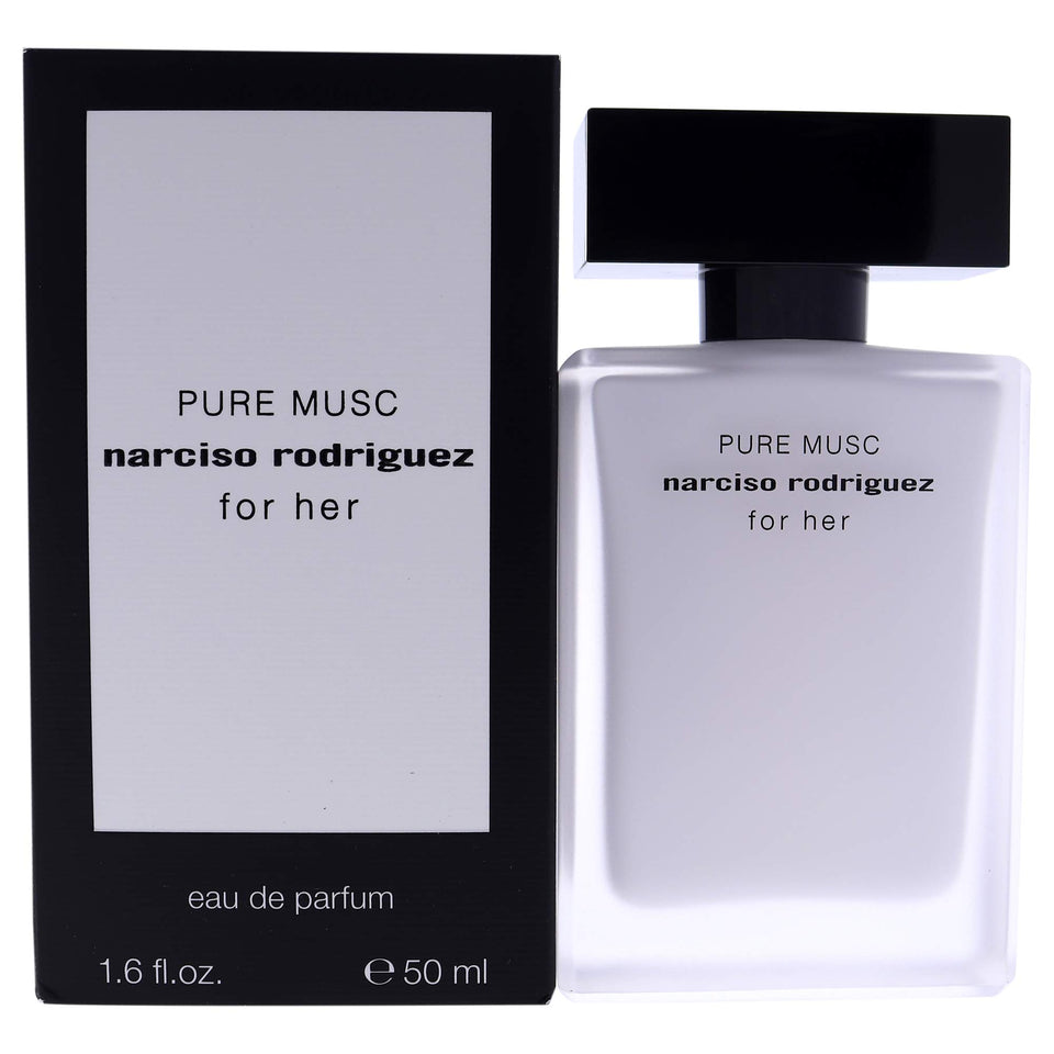 Narciso Rodriguez Pure Musc EDP bottle front view for lasting wear