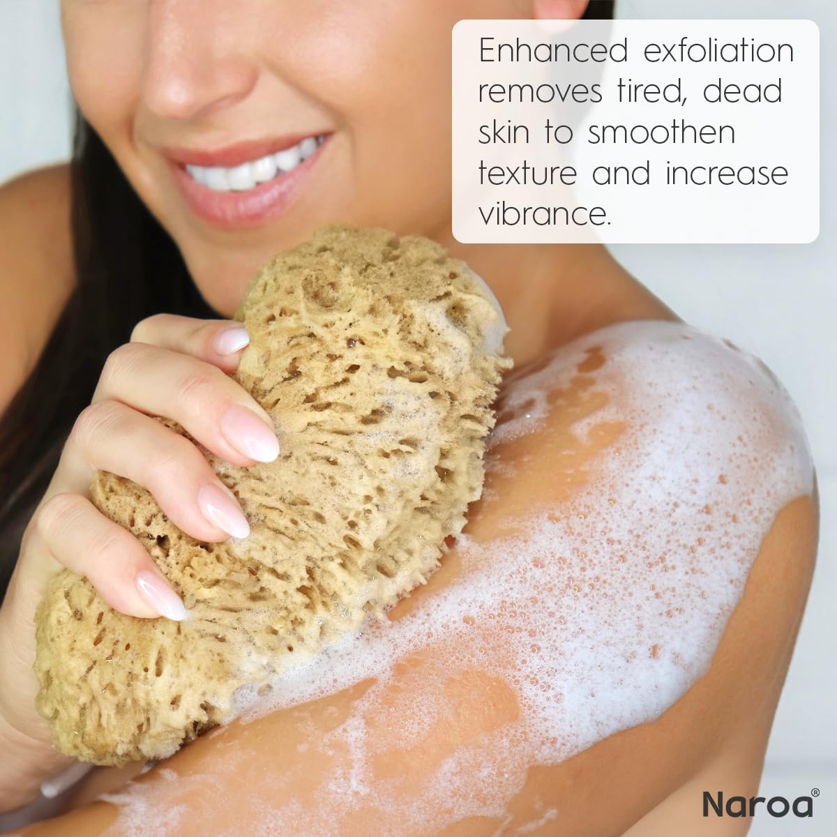 Naroa hygienic and durable sponge for daily exfoliation and skin care