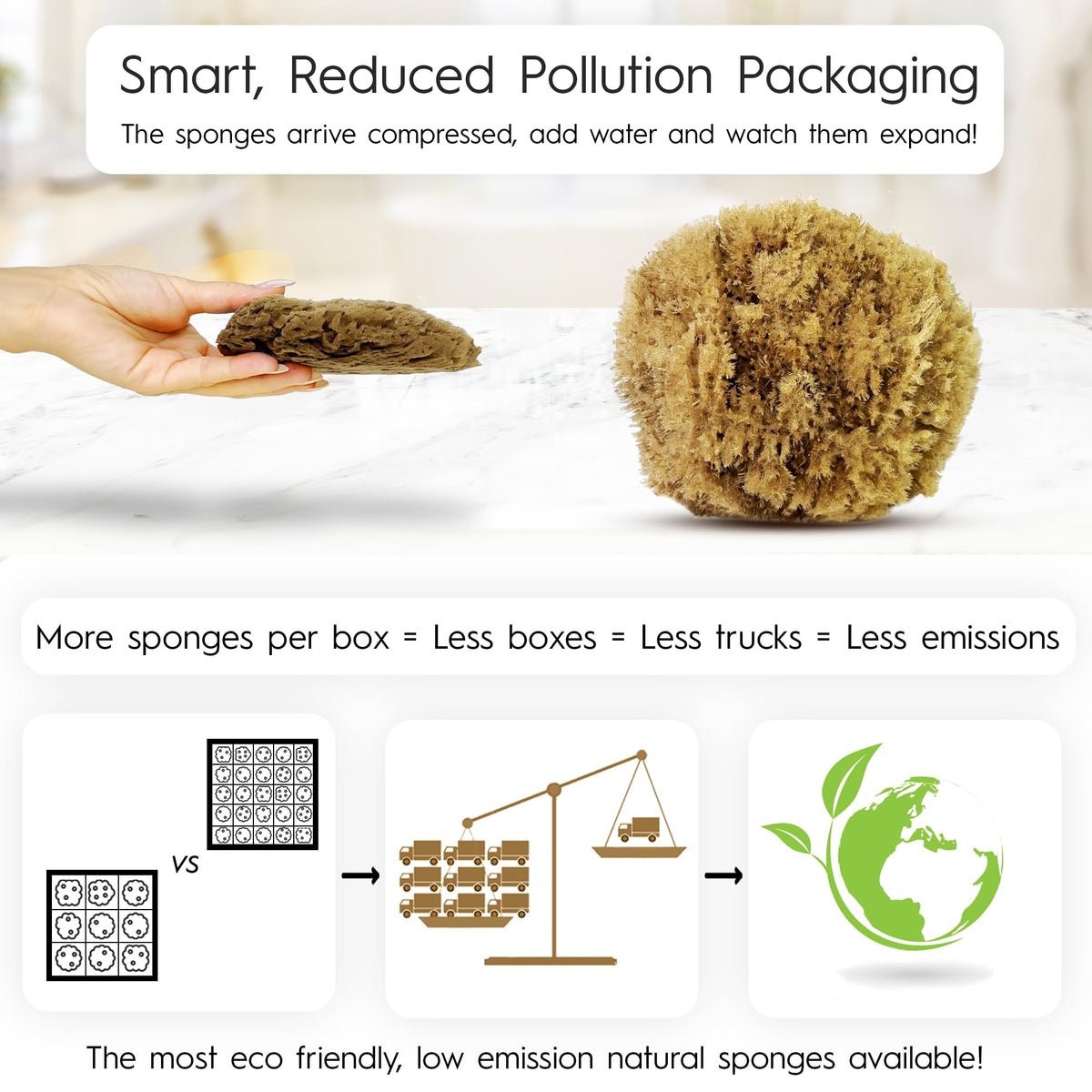 Naroa natural sponge creates rich lather for a refreshed shower experience