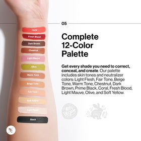 Narrative Cosmetics 4-5 minute set time shown for matte finish.