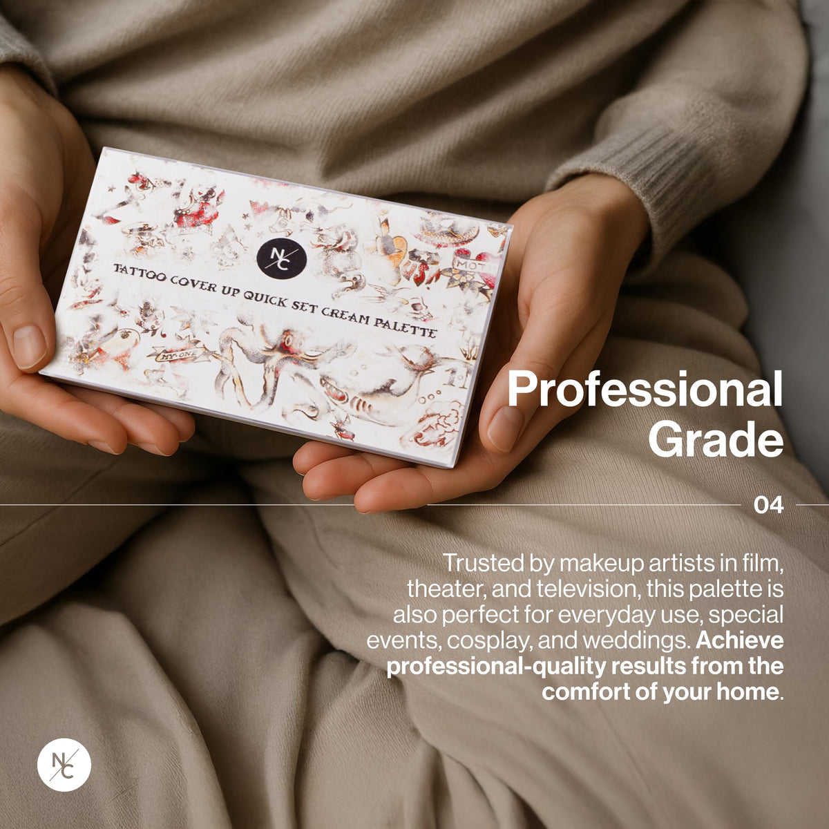 Narrative Cosmetics cream concealer palette applies thin layers for full coverage.