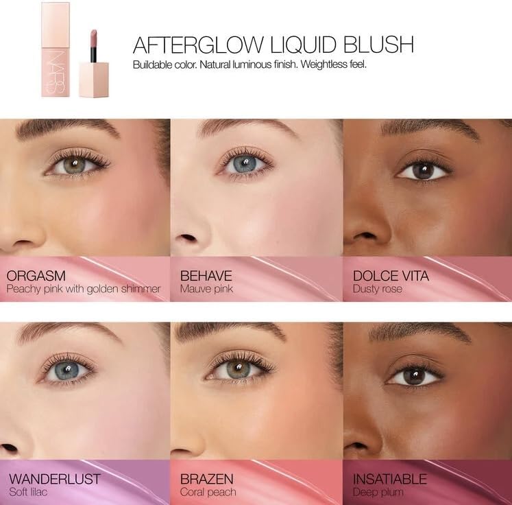 NARS blush packaging with doe-foot applicator enables precise, controlled application
