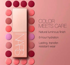 NARS Afterglow liquid blush compact cap shown for travel-friendly makeup routine
