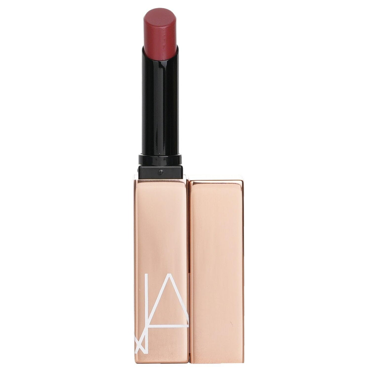 NARS Afterglow Lipstick Turned On swatches show radiant color with depth.