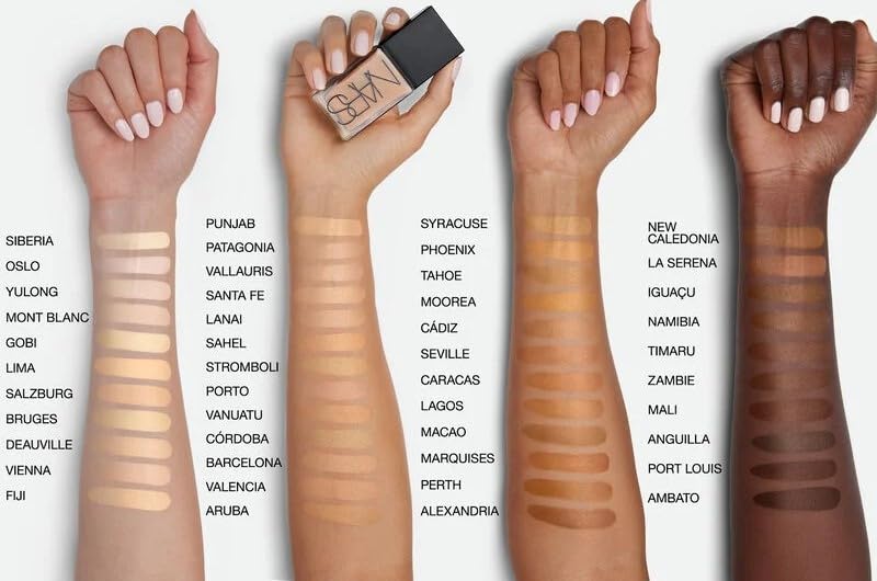 Close-up texture of NARS foundation for smooth application and even tone.