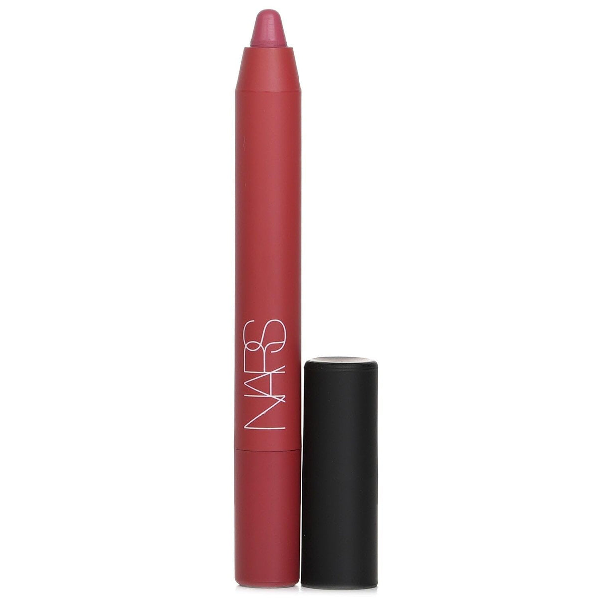 NARS Powermatte Cruella lip application close-up for precise bold stroke