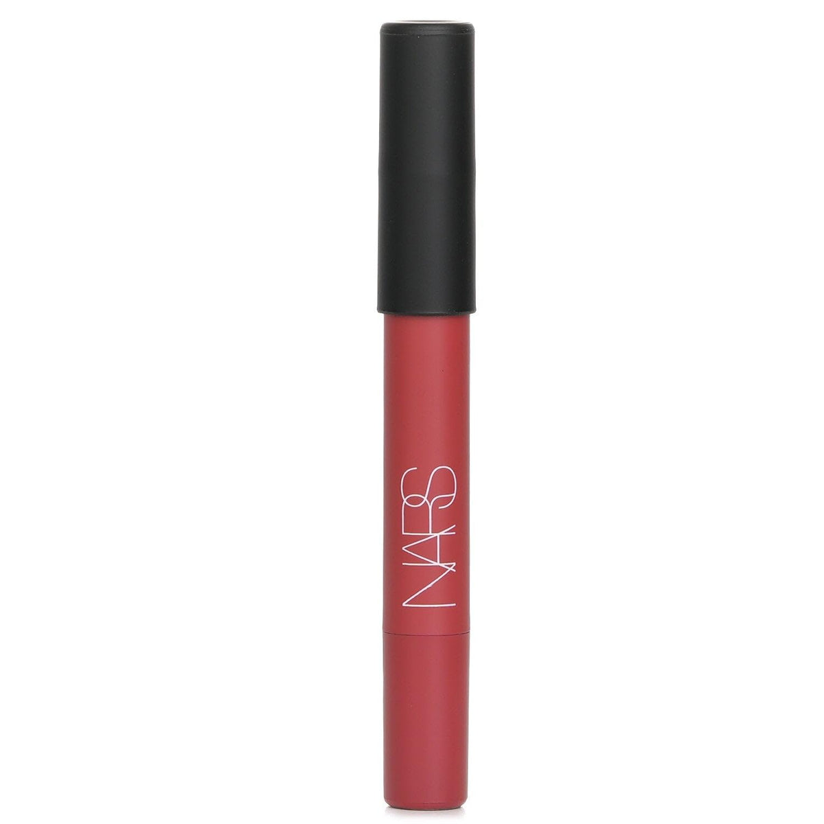 NARS Powermatte Cruella matte finish on lips with saturated color