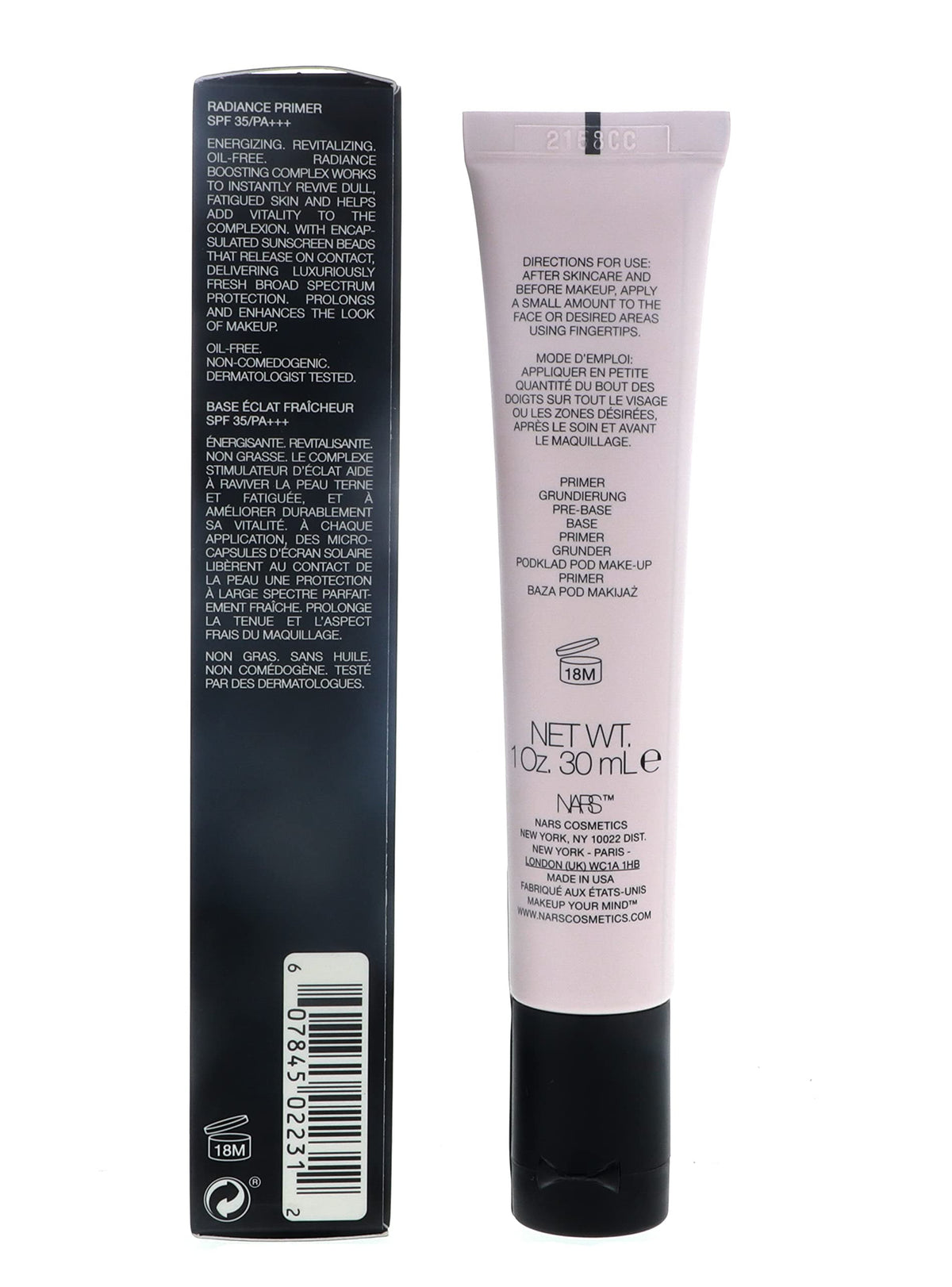 NARS Radiance Primer with encapsulated sunscreen beads for quick protection.
