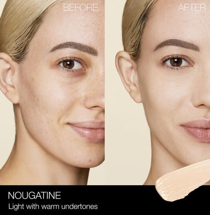 NARS Radiant Creamy Concealer Nougatine texture swatches reveal rich creaminess and buildable coverage.