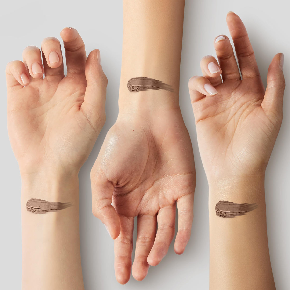 Under-eye application demonstrating smoothing, non-settling finish on delicate area.