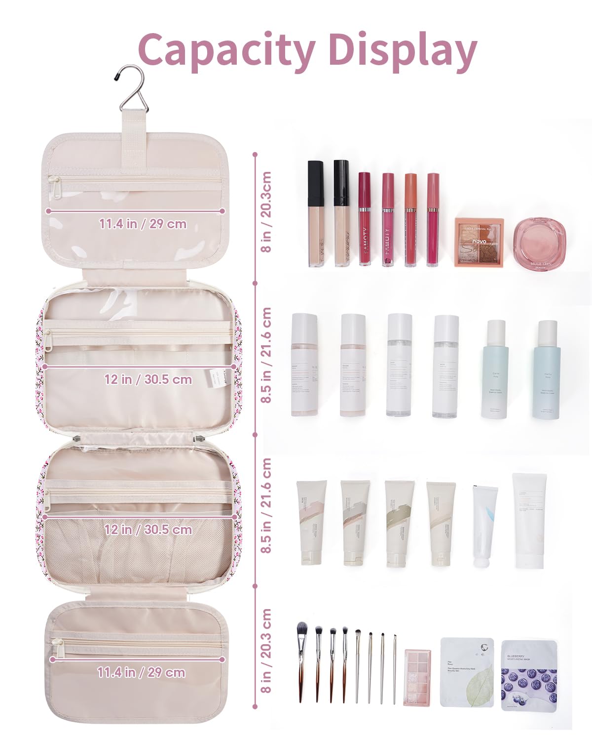 Narwey soft-lined interior cushions cosmetics and toiletries during transit