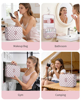 Narwey bag in a bathroom/travel scene showing versatile use