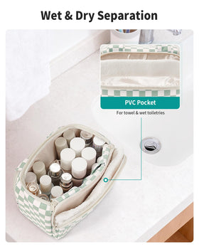 Narwey back PVC pocket separates wet items from dry essentials