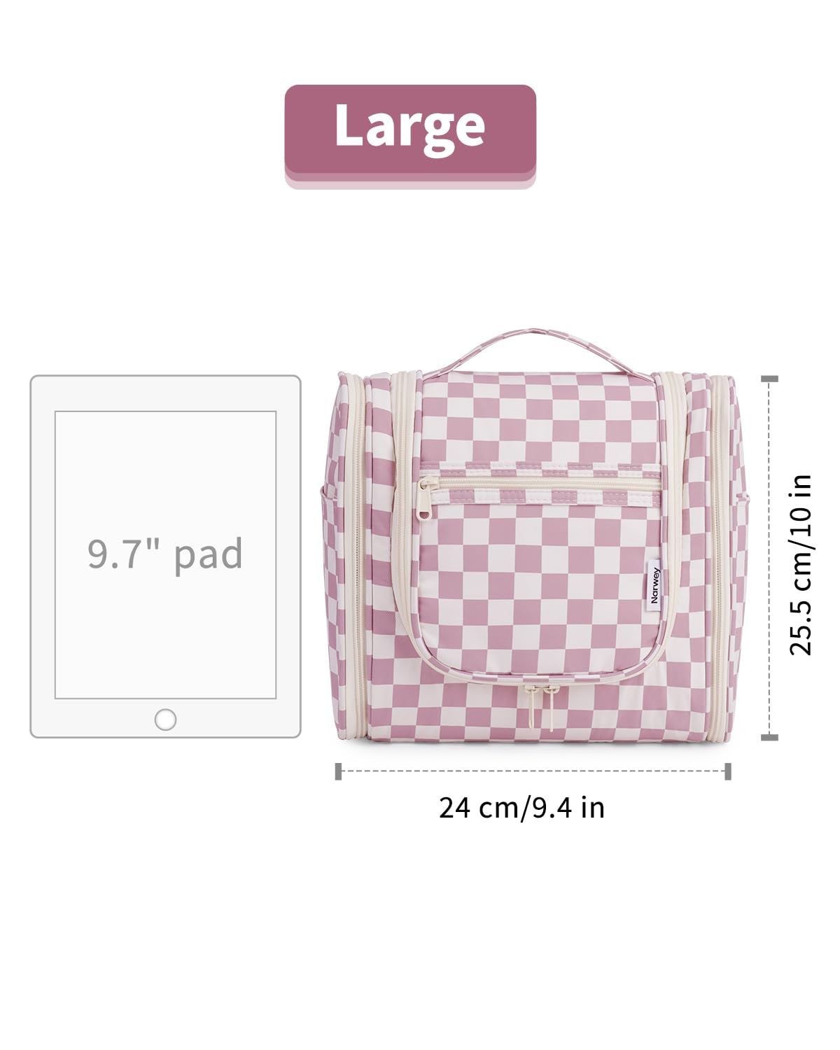 Narwey checkered wide-opening design makes items easy to see and reach.
