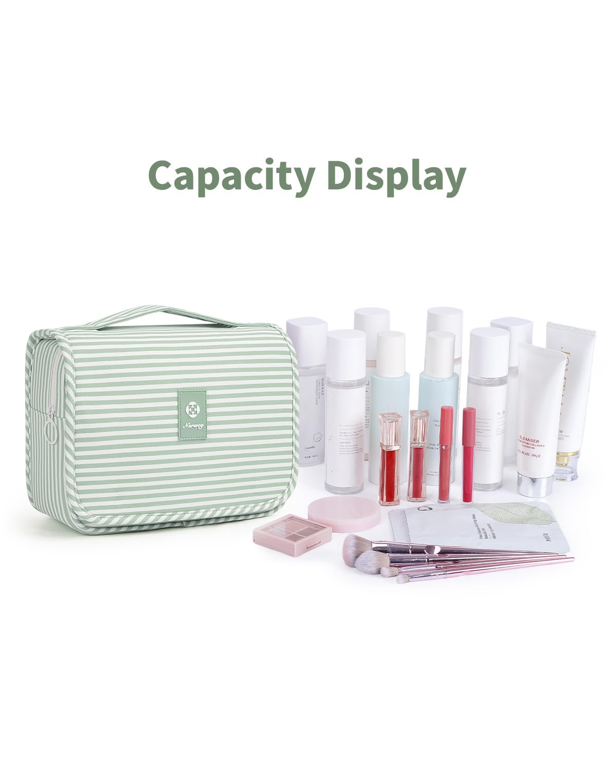 Narwey clear PVC pocket helps quick access to toiletries.