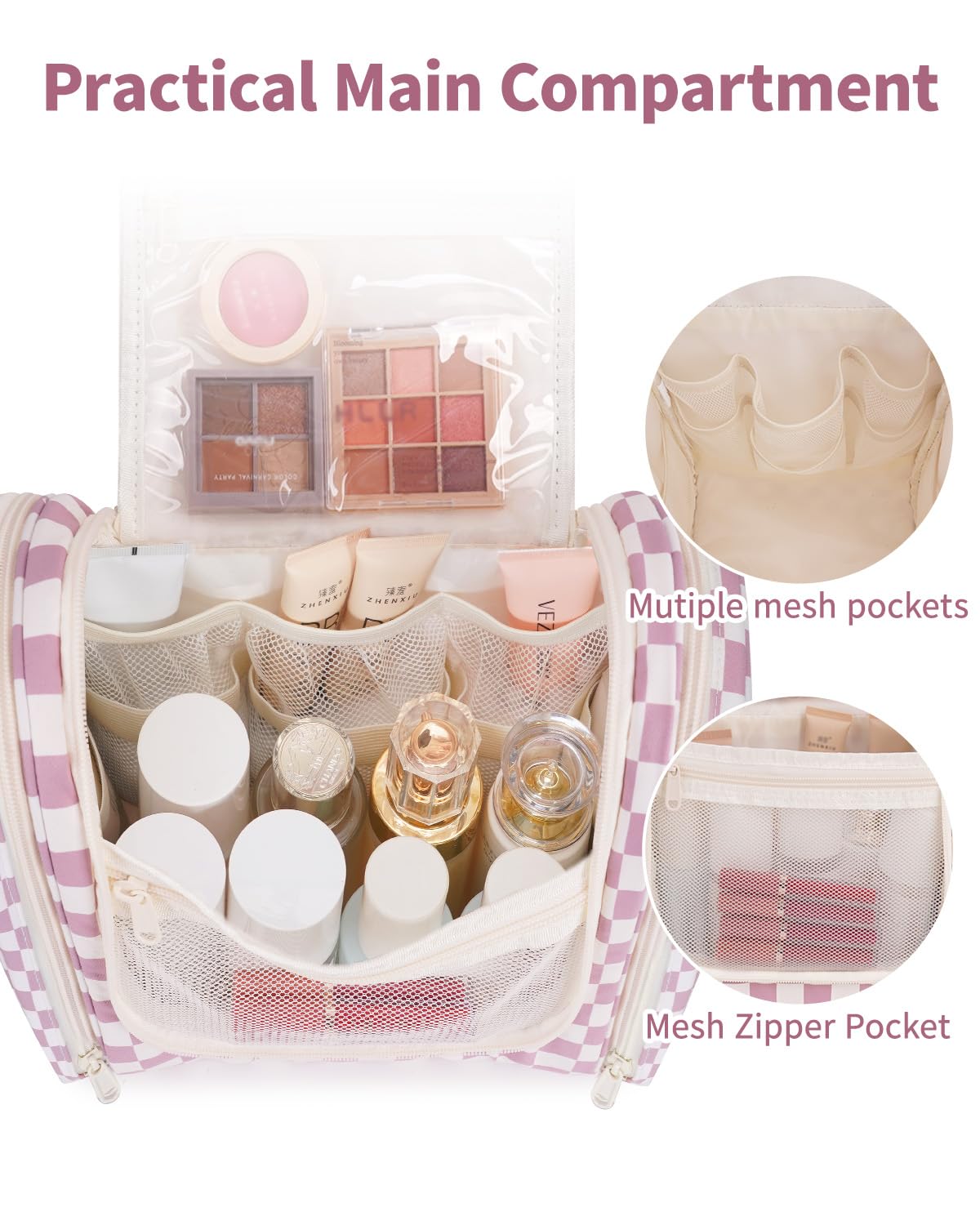 Narwey PVC-lined dry-wet pockets protect contents during travel.