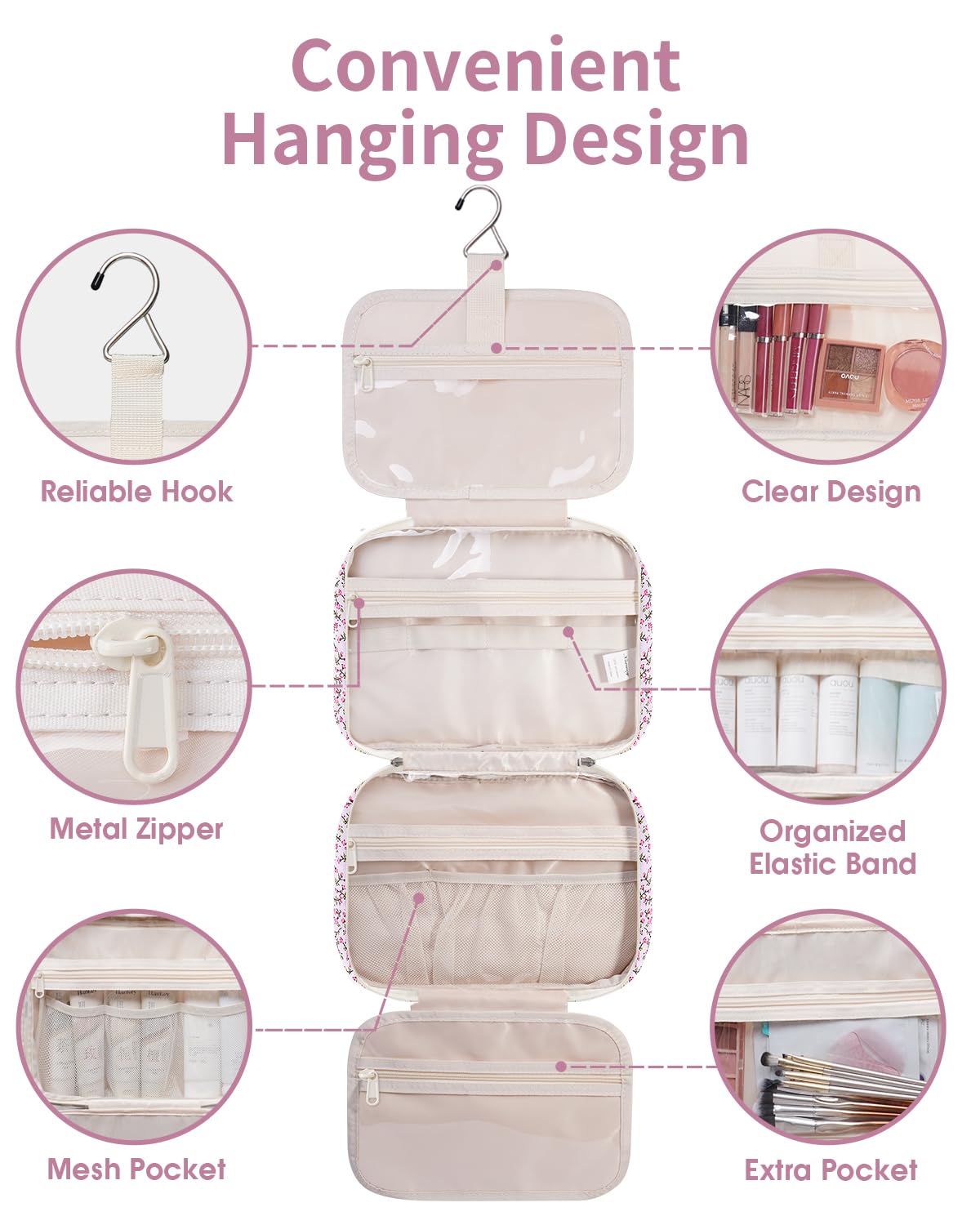 Narwey durable zippers ensure secure closure for daily use and flights