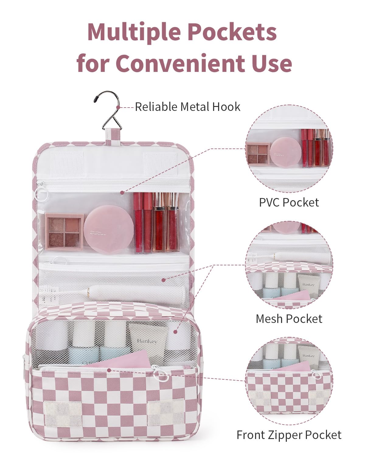 Narwey interior with main compartment and organization for cosmetics