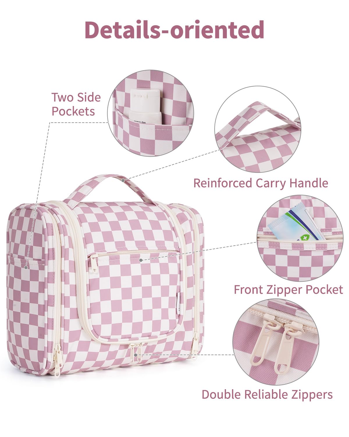 Narwey elastic pockets hold brushes and tools securely.