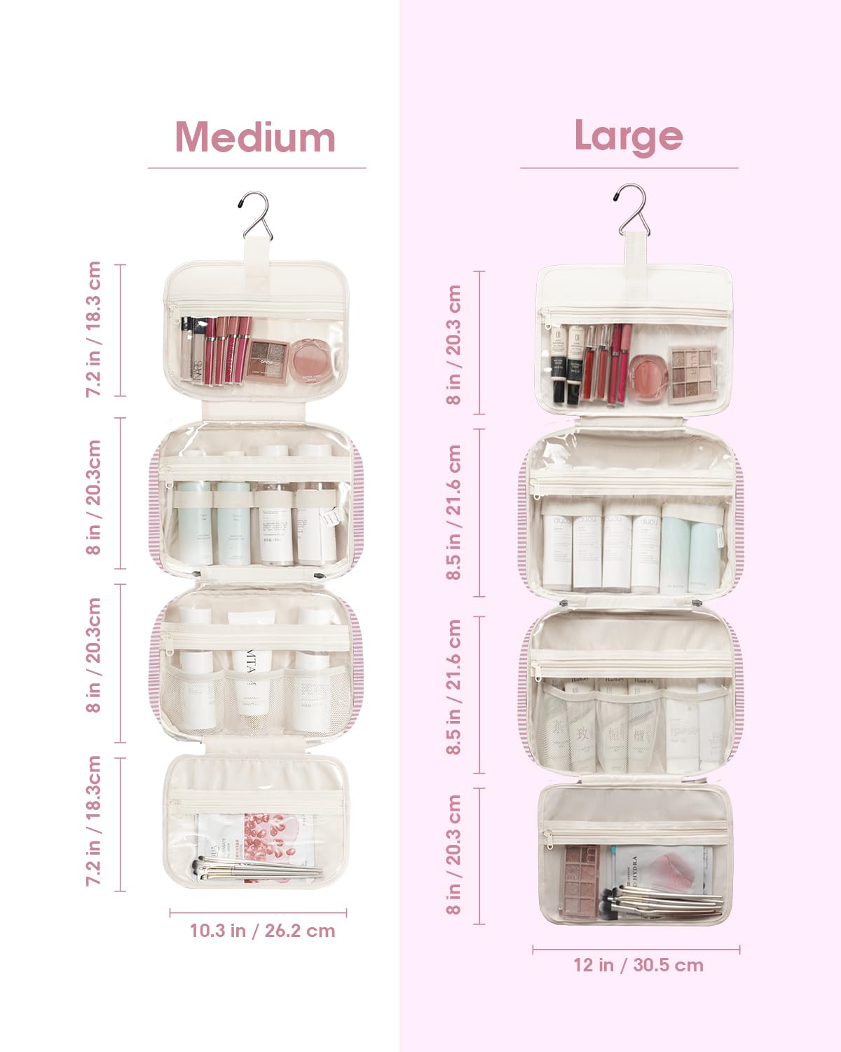 Narwey four-compartment organizer keeps cosmetics and toiletries neatly separated.