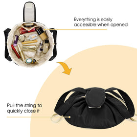 Narwey front Velcro and double drawstrings closure for secure packing.
